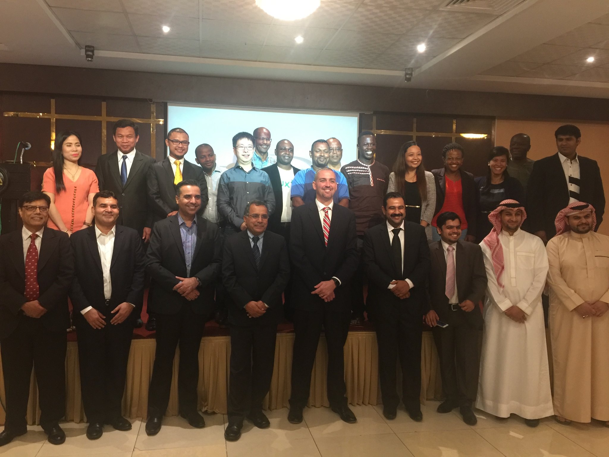 Simon Pass with the MENA team at the International Sales Kickoff in Dubai